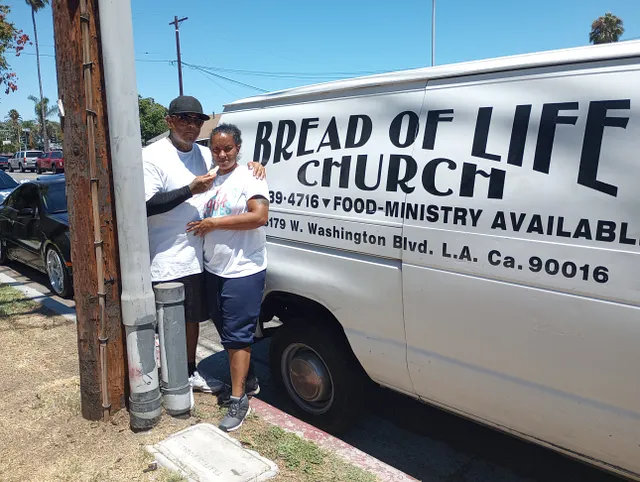 Mike regularly volunteers at his church, distributing food to those in need and takes inspiration from his pastor, Nancy (top left).