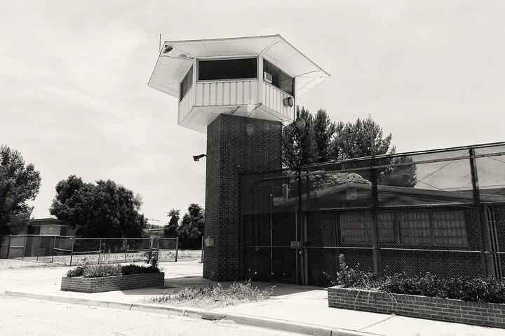 A guard tower at YTS in Chino, California (Photographed by David Reeve)